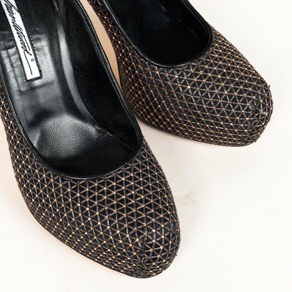 Brian Atwood Maniac Black Rhinestone Platform Pumps - Picture 6 of 10